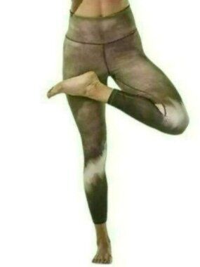 Athleta Elation Women's Extra Large Tan Brown Tie Dye High Rise 7/8 Leggings
